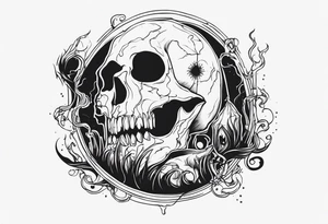 Horror theme sleeve tattoo idea