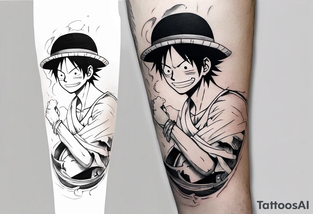 Luffy from one piece arm sleeve tattoo tattoo idea