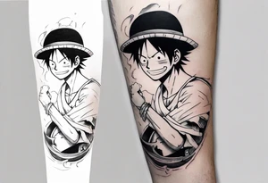 Luffy from one piece arm sleeve tattoo tattoo idea