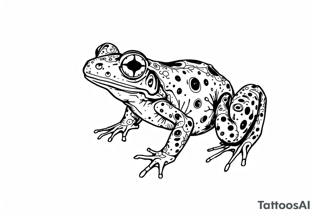 a psychedelic frog tattoo idea