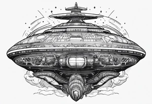 Afrofutistic space 
ship tattoo idea