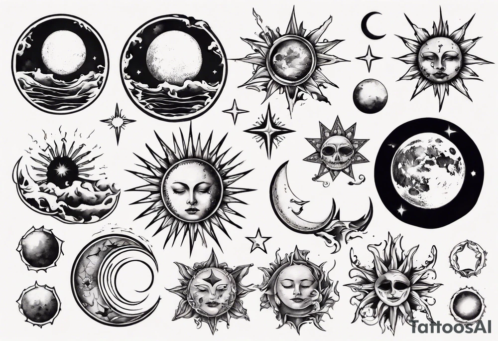 wasser sonne und mond tattoo idea
