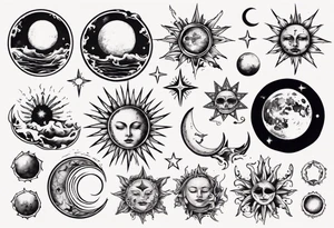 wasser sonne und mond tattoo idea
