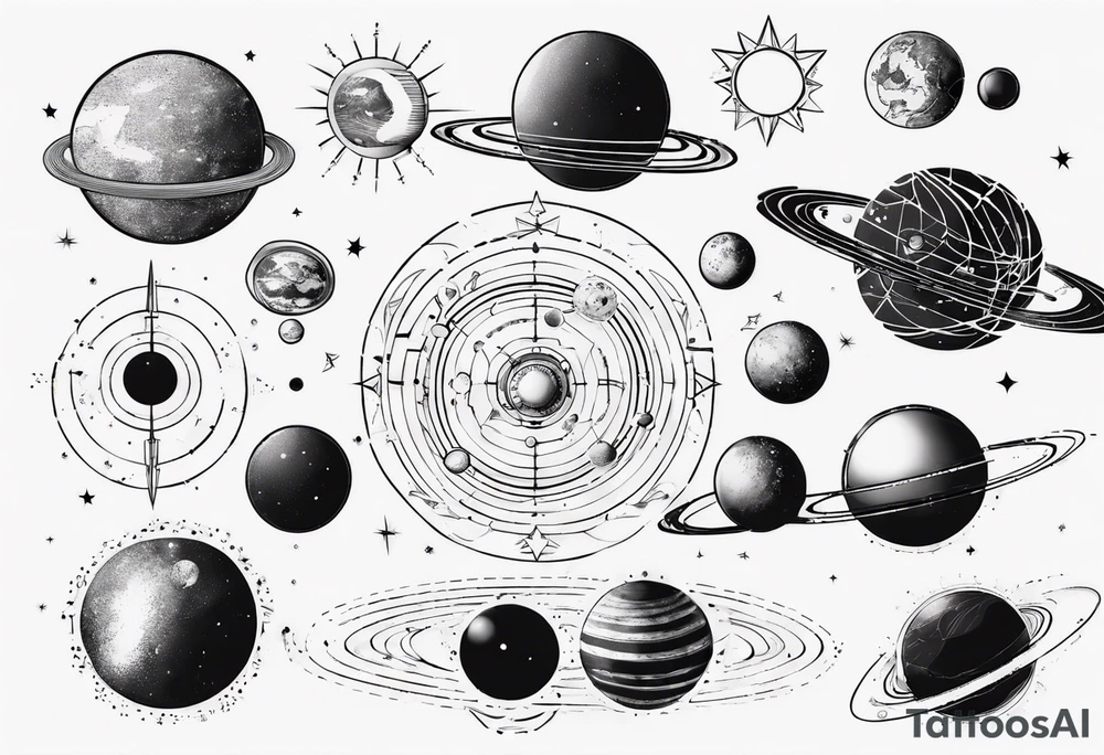 solar system tattoo idea