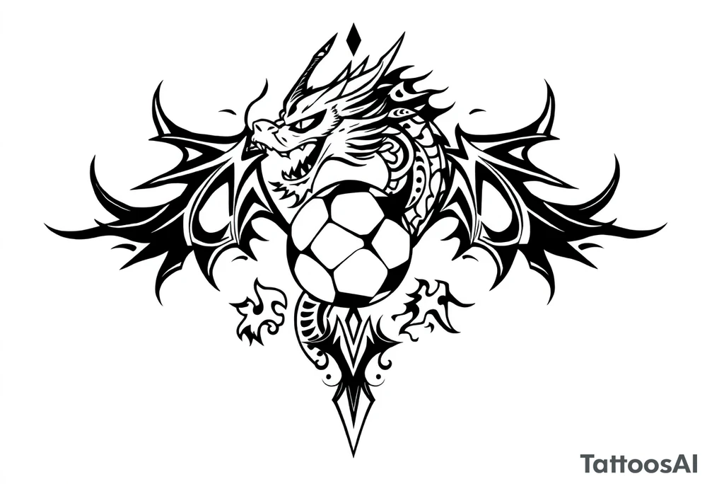 soccer, music, dragon tattoo idea