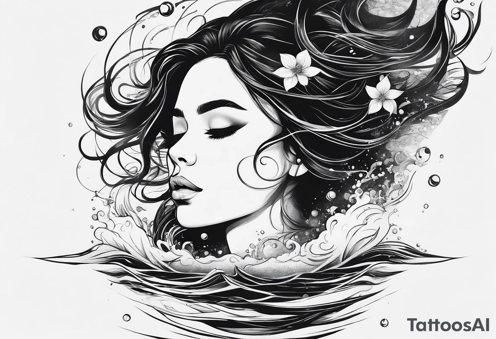girl floating on still water from an aerial view tattoo idea girl floating on still water from an aerial view tattoo idea