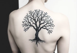 Round tree tattoo idea
