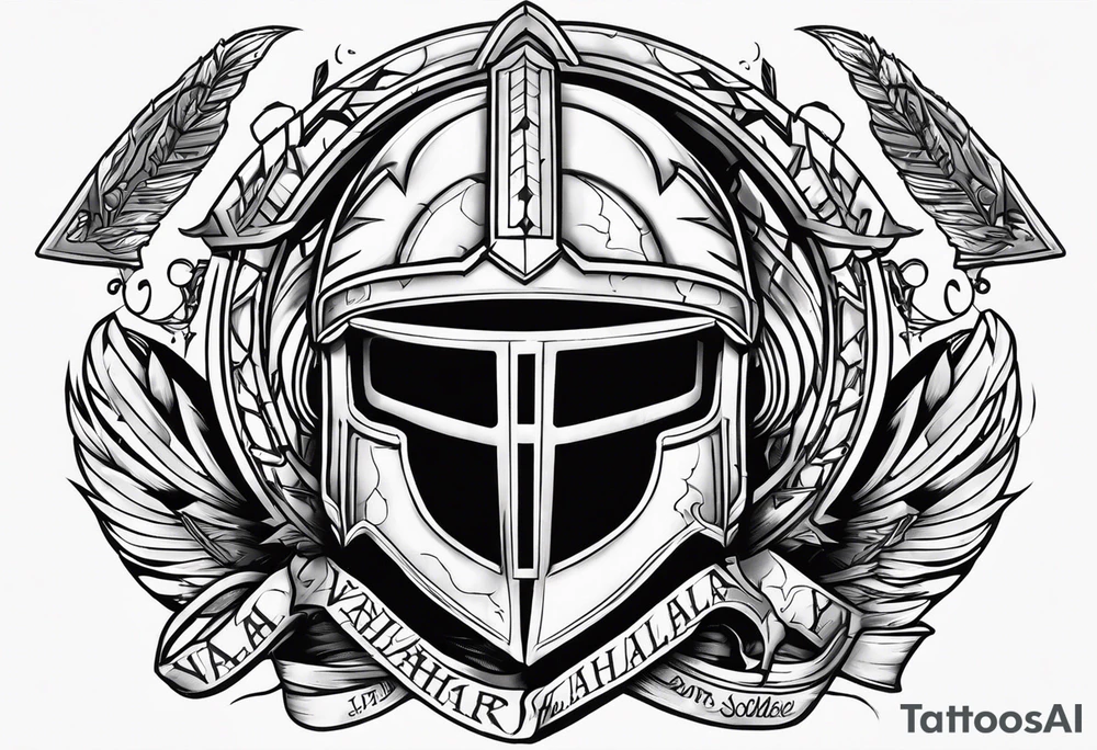 Valhalla soldier 
helmet tattoo idea