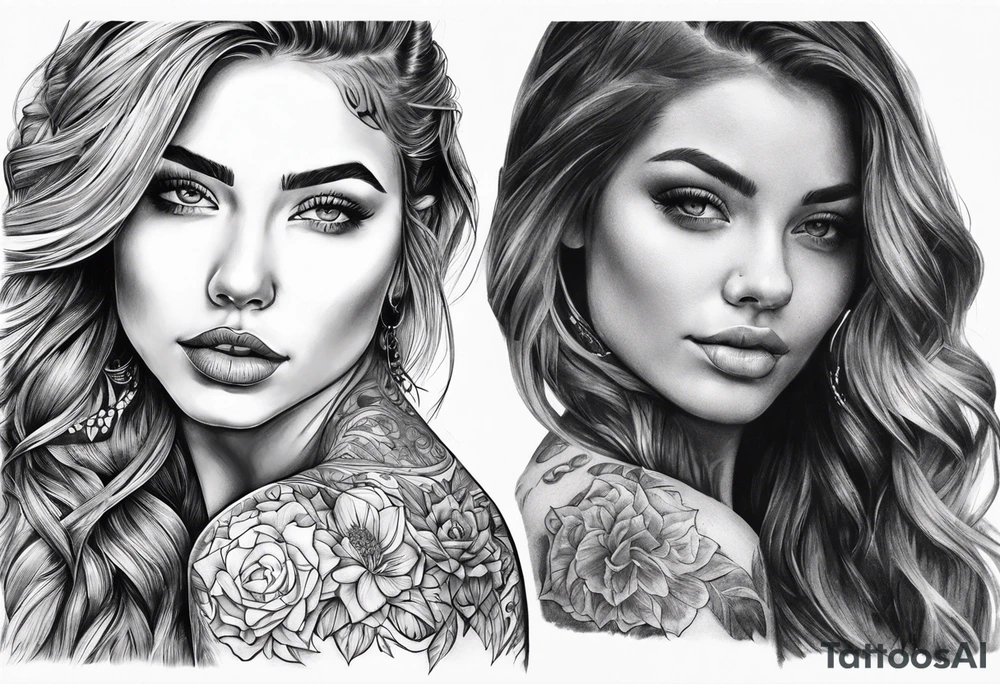 woman with boobs tattoo idea