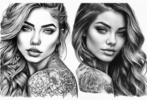 woman with boobs tattoo idea