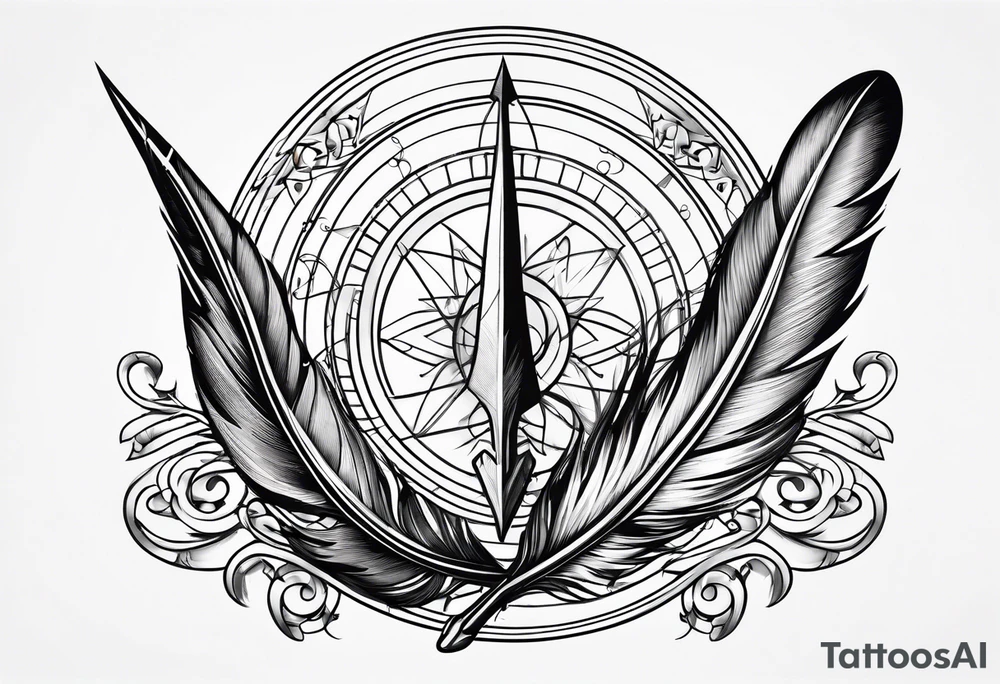 arrow, feather tattoo idea