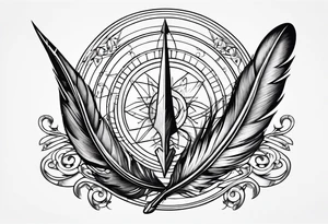 arrow, feather tattoo idea