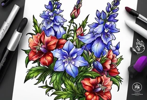 larkspur flower tattoo idea