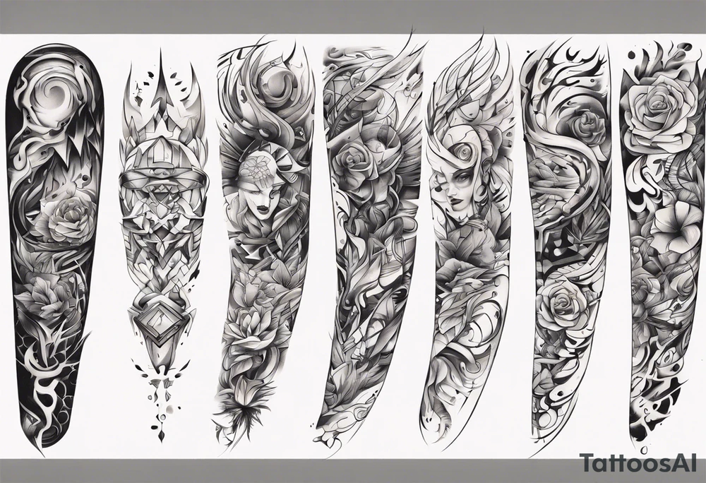 abstract tattoo for full arms tattoo idea