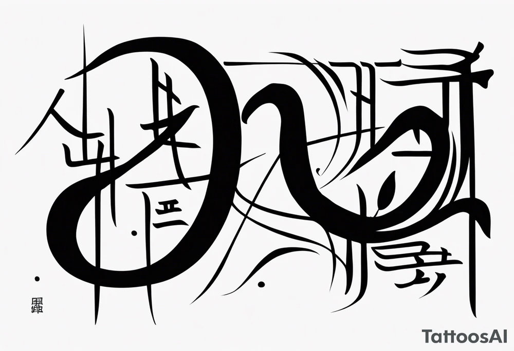 Chinese lettering with a norigae tattoo idea