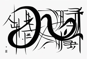 Chinese lettering with a norigae tattoo idea