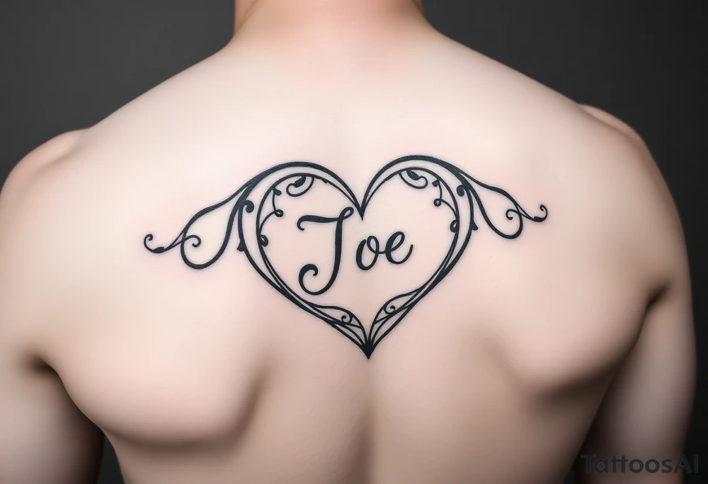 Love heart with the name Jo inside tattoo idea