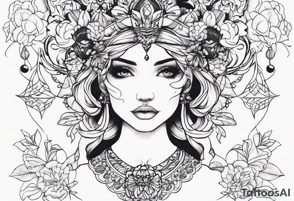 girls fancy tattoo idea