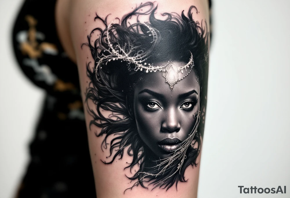 Black African goddess. realisim tattoo idea