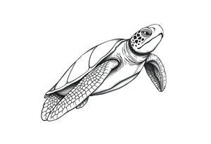 Majestic Sea turtle in the ocean tattoo idea