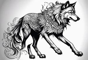 Phoenix wolf tattoo idea