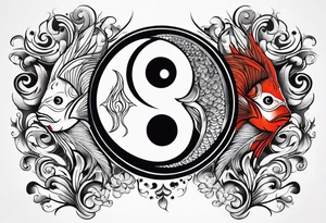 a coi fish as a ying yang symbol tattoo idea