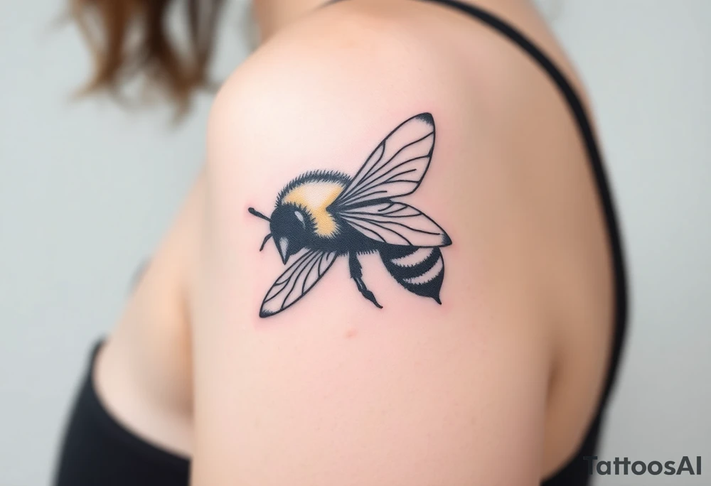 pilot bumble bee flying an airplane tattoo idea