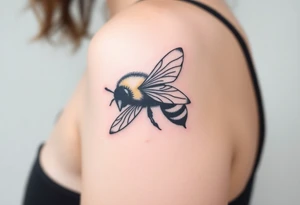 pilot bumble bee flying an airplane tattoo idea