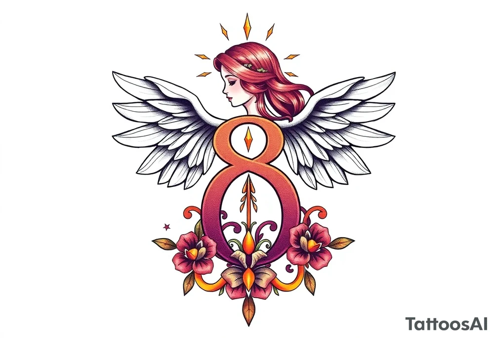 angelic life path number 8 with an INTJ personality tattoo idea