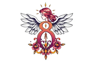 angelic life path number 8 with an INTJ personality tattoo idea