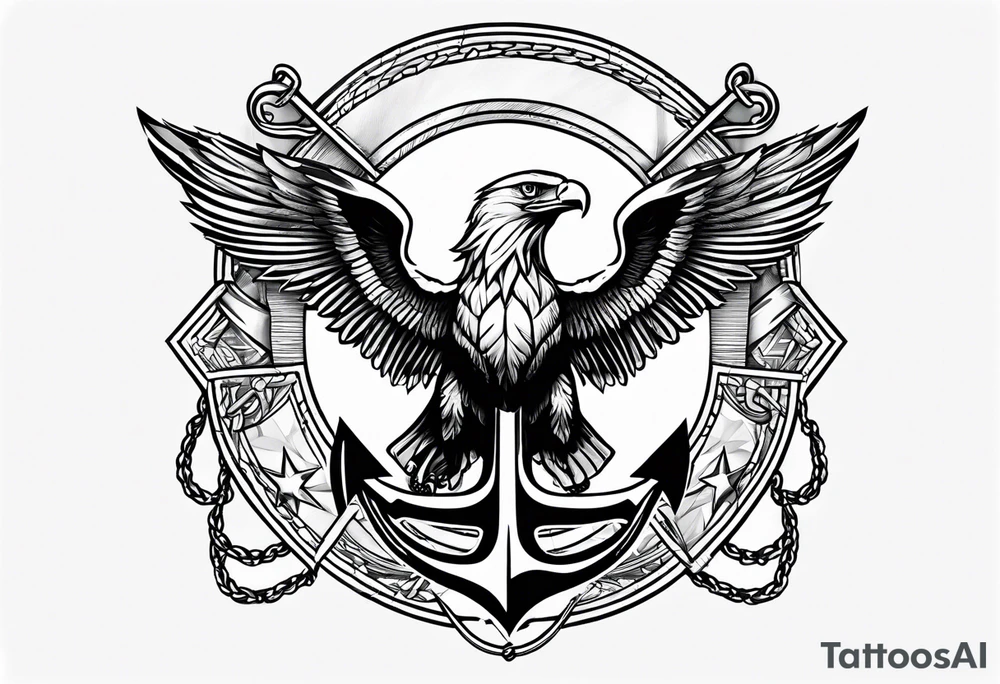 Flag,eagle, anchor tattoo idea