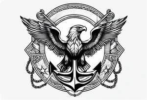 Flag,eagle, anchor tattoo idea