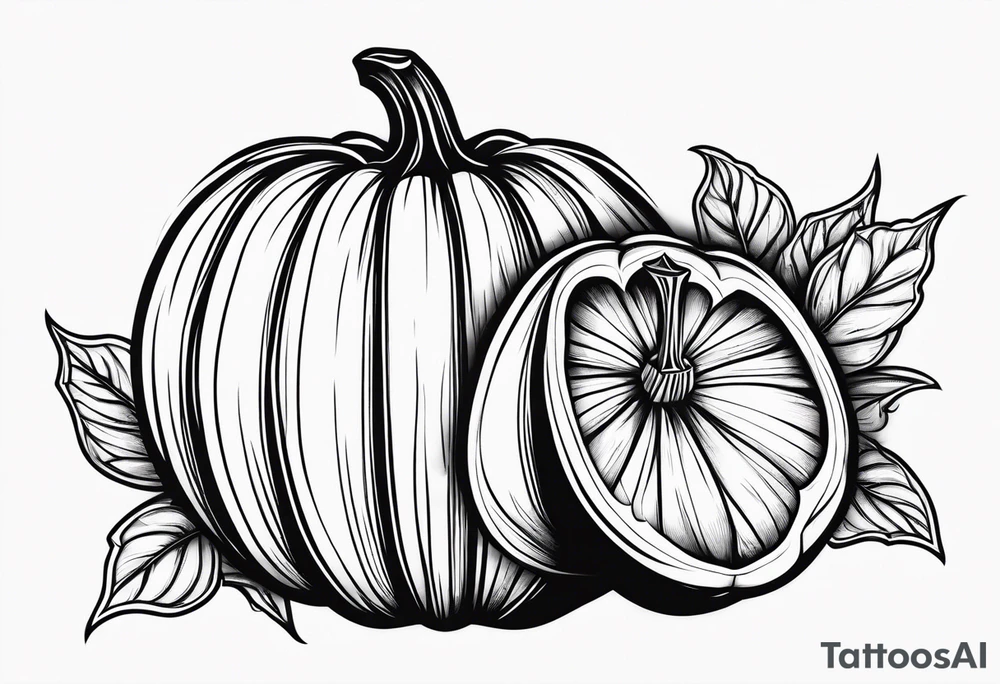 Pumpkin masculine tattoo idea
