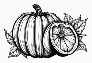 Pumpkin masculine tattoo idea