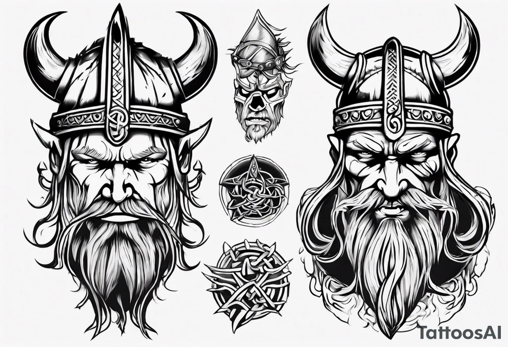 Viking face tattoo idea