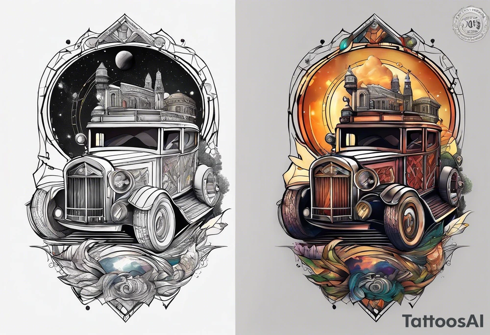 time machine travel tattoo idea