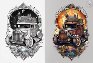 time machine travel tattoo idea