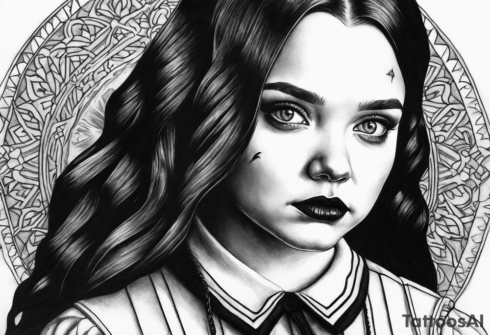 dark wednesday adams from the 90 movie tattoo idea