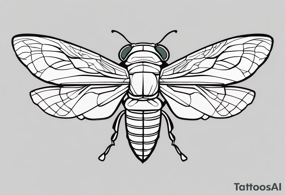 cicada with closed wings tattoo idea