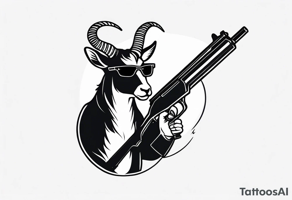 capricorn with sunglasses and a shotgun tattoo idea