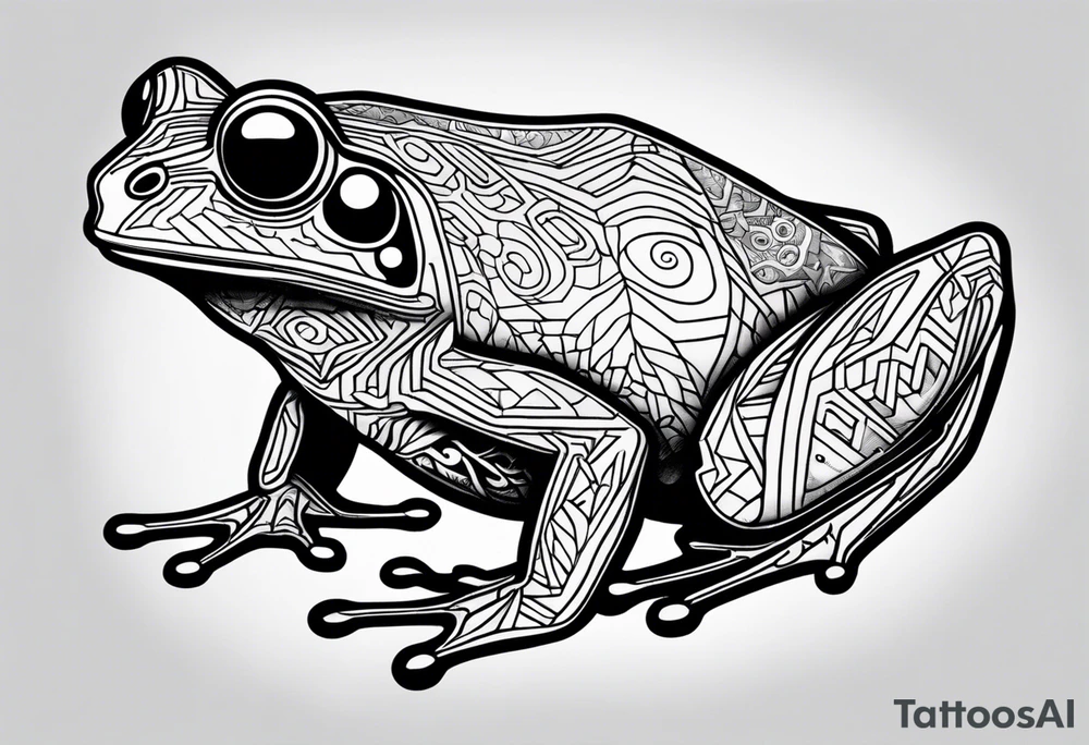 a psychedelic frog tattoo idea