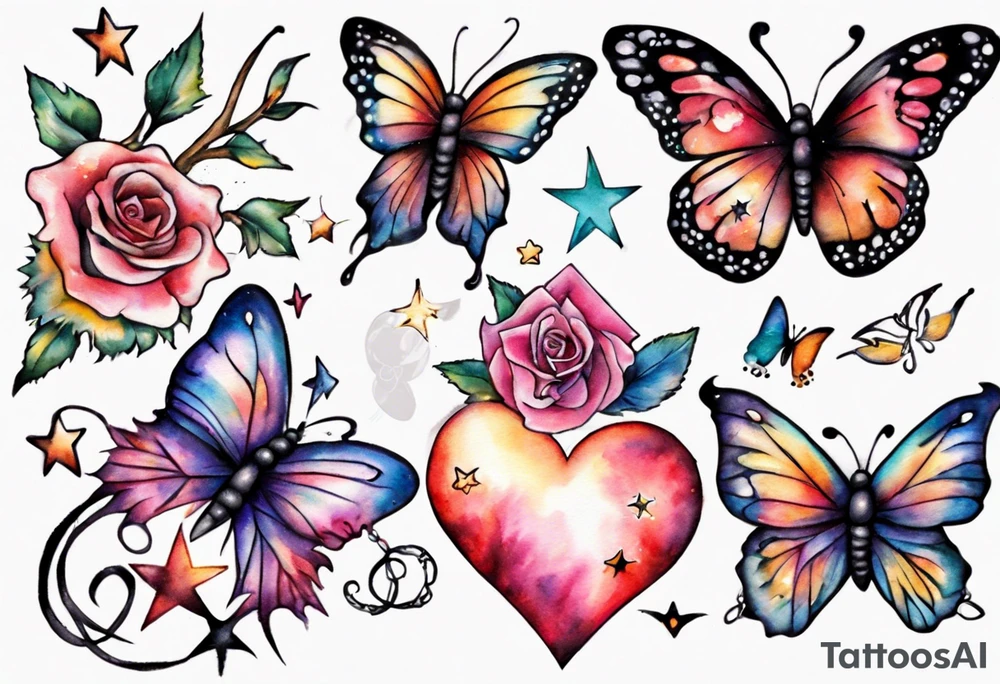 Layla Jones 
4ever and always
Hearts
Stars
Butterflies 
2004
2022 tattoo idea