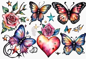 Layla Jones 
4ever and always
Hearts
Stars
Butterflies 
2004
2022 tattoo idea
