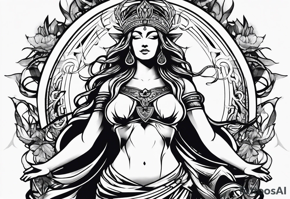 Forearm tattoo of the goddess Justicia tattoo idea