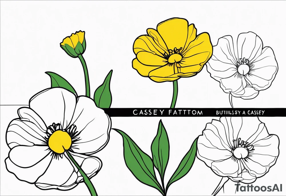 A buttercup for my brother who past away and was my best friend. It was our childhood flower. Thin lines and a small tattoo. His name is Casey.   Add a stem and make it less.  Add his name to it tattoo idea