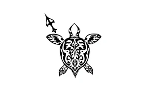 Turtle with a trident tattoo idea