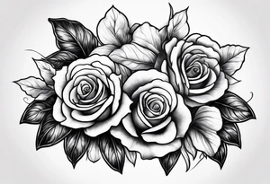 one rose and two violets tattoo idea