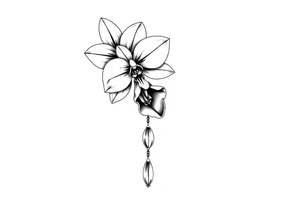 Chain drop flower orchid tattoo idea