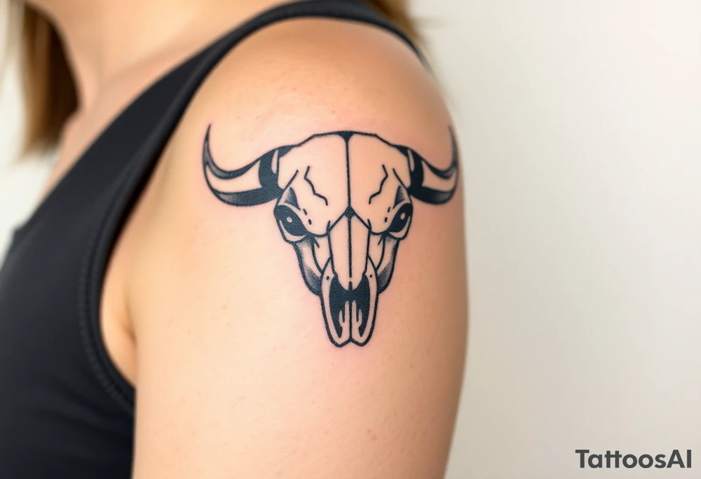 Buffalo or bison skull tattoo tattoo idea