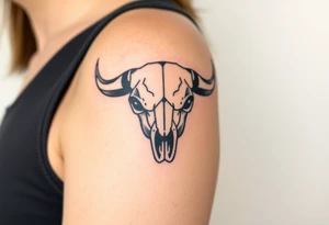Buffalo or bison skull tattoo tattoo idea